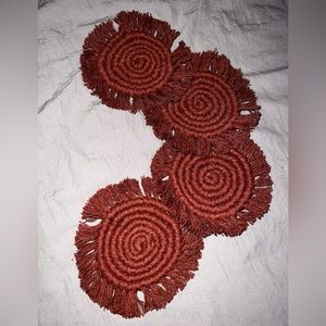 Handmade macrame coasters